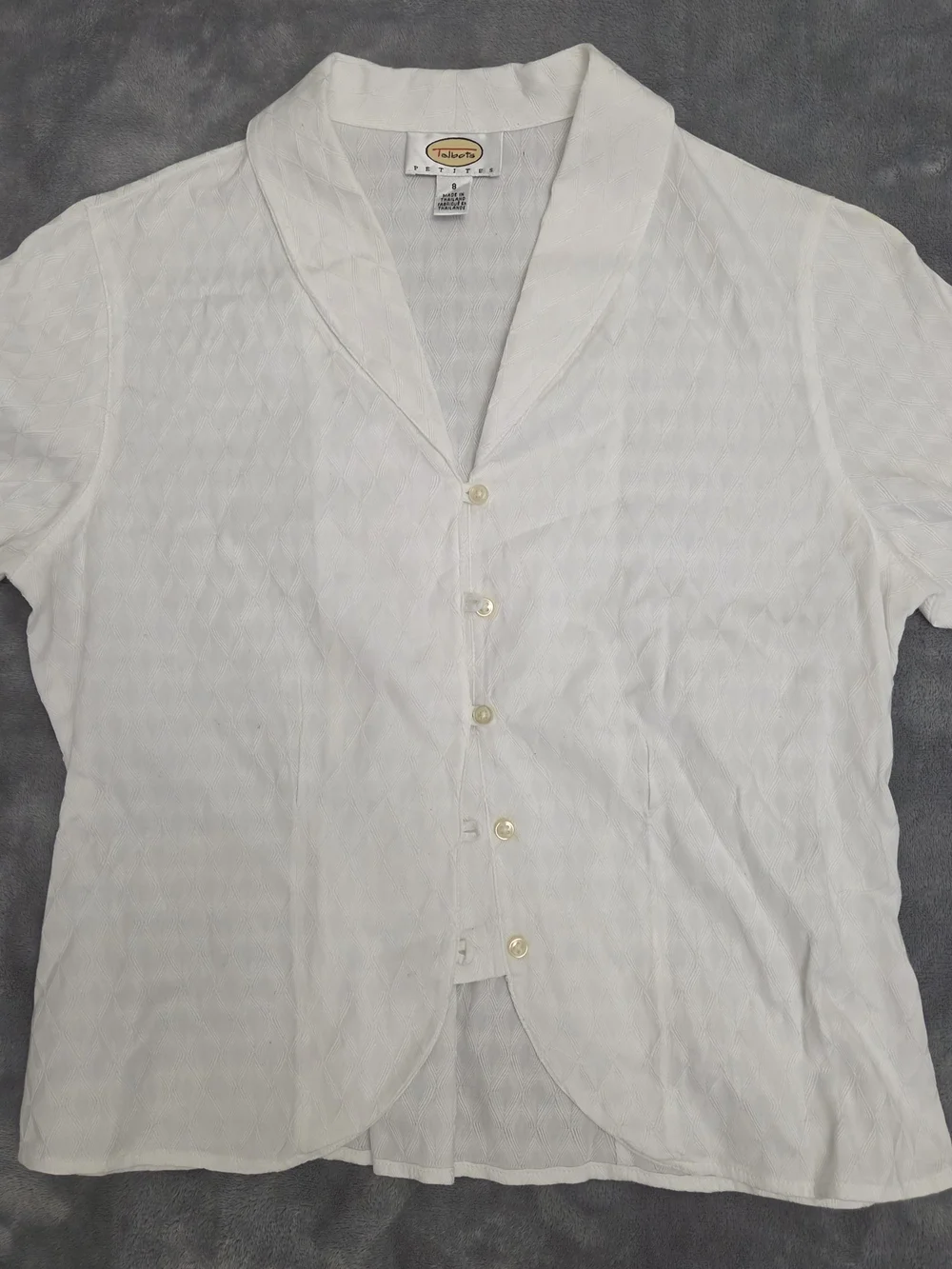 Talbots Petite White Textured Jacket - Size 8